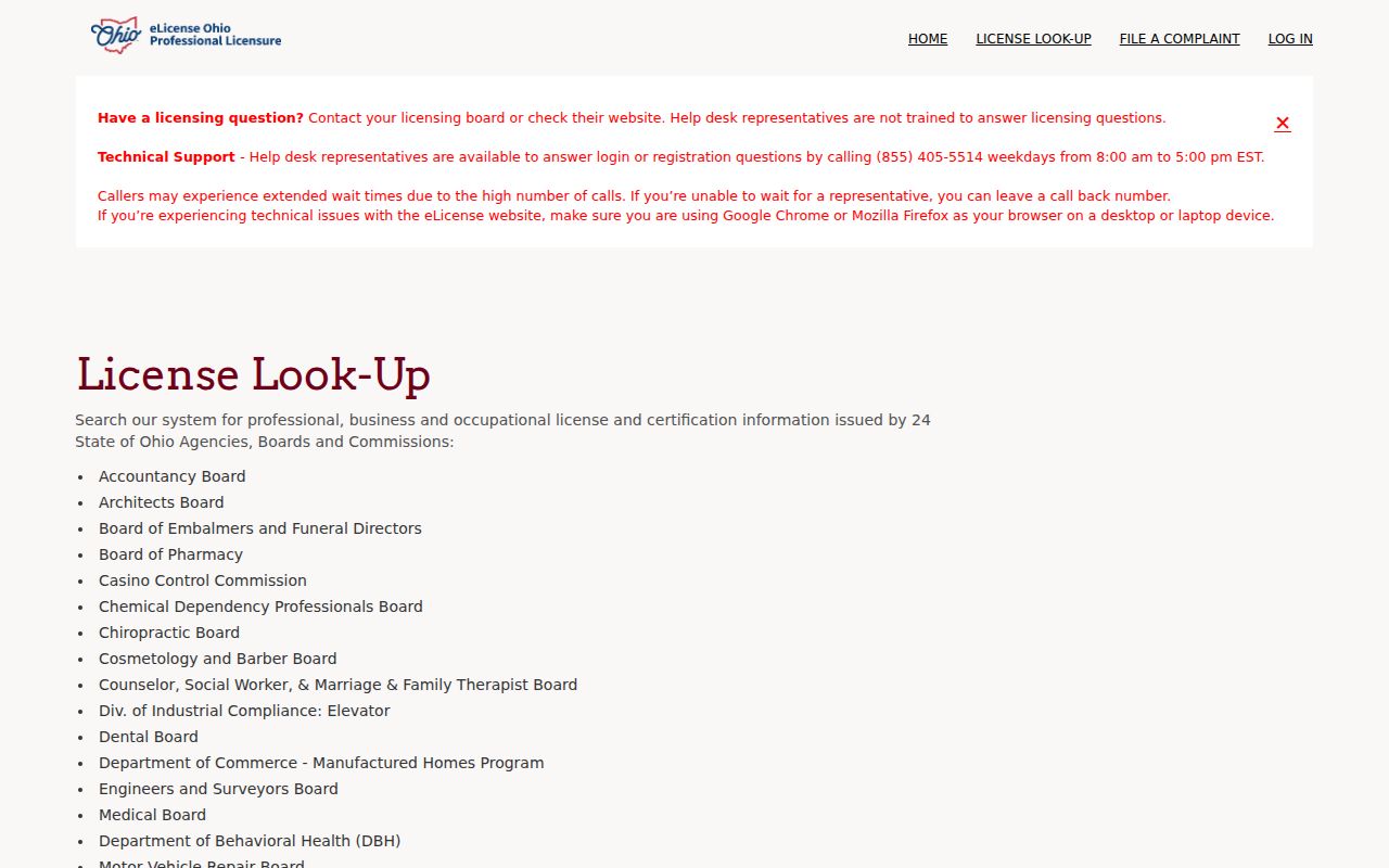 Stark County residents directory Ohio professional license lookup