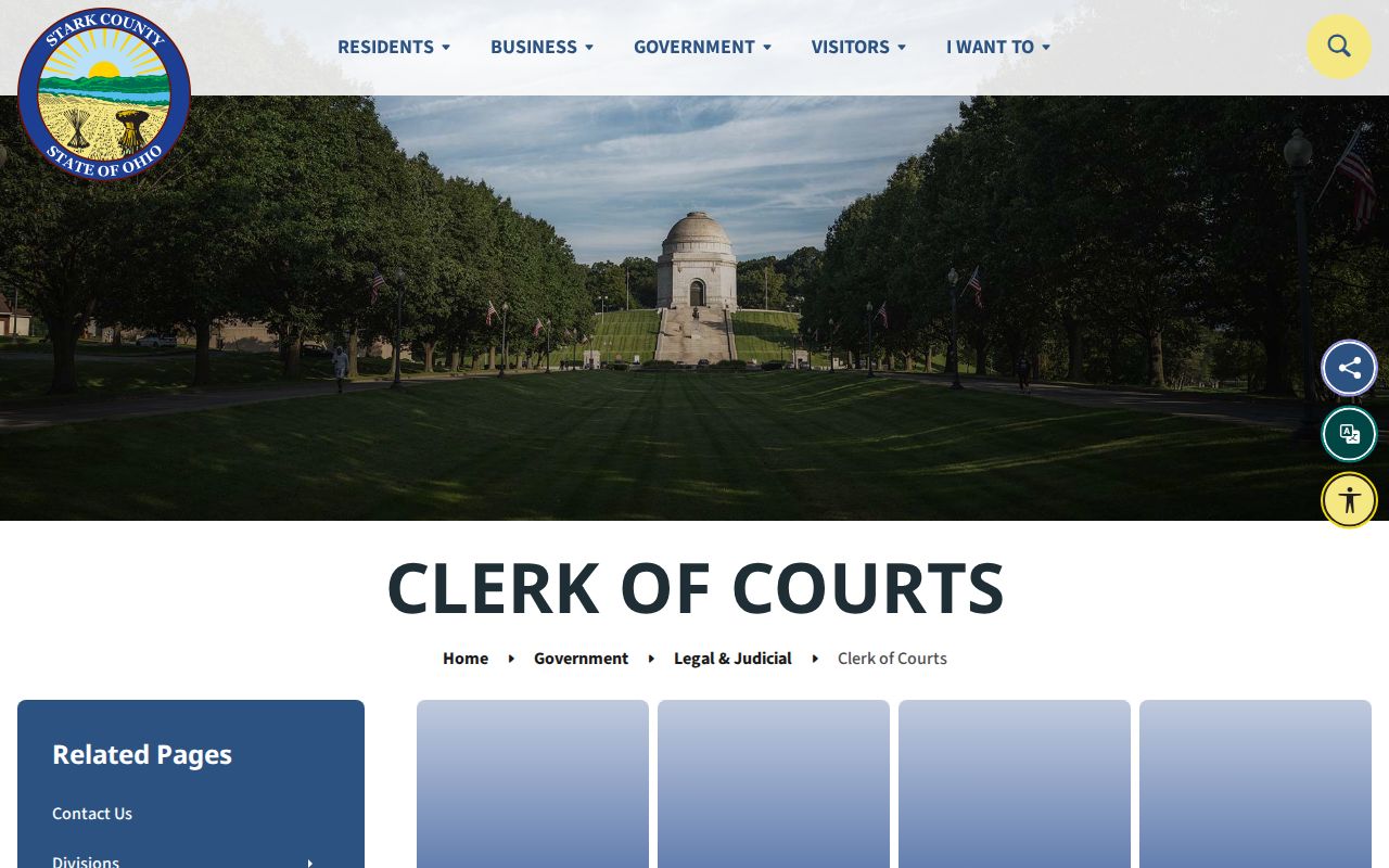 Stark County residents directory Clerk of Courts docket gateway