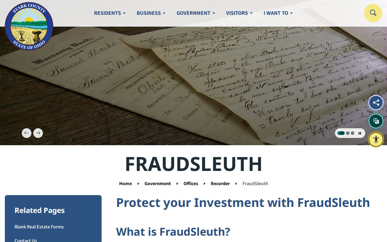 Stark County neighbors Recorder FraudSleuth document alert