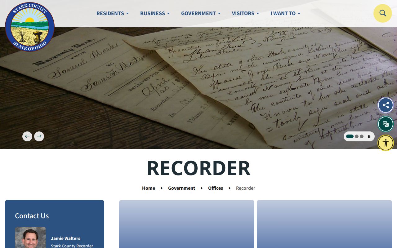 Stark County previous residents Recorder office source