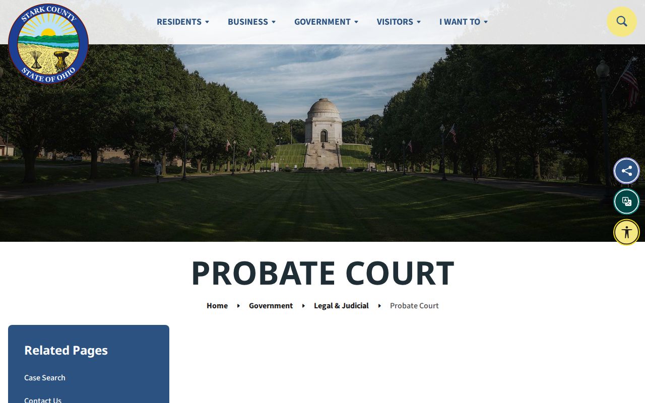 Stark County resident lookup Probate Case Search gateway