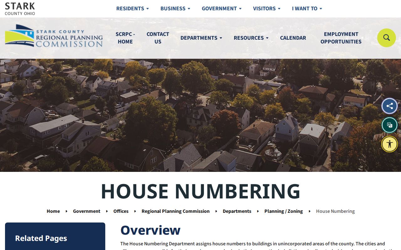 Stark County street directory house-numbering authority