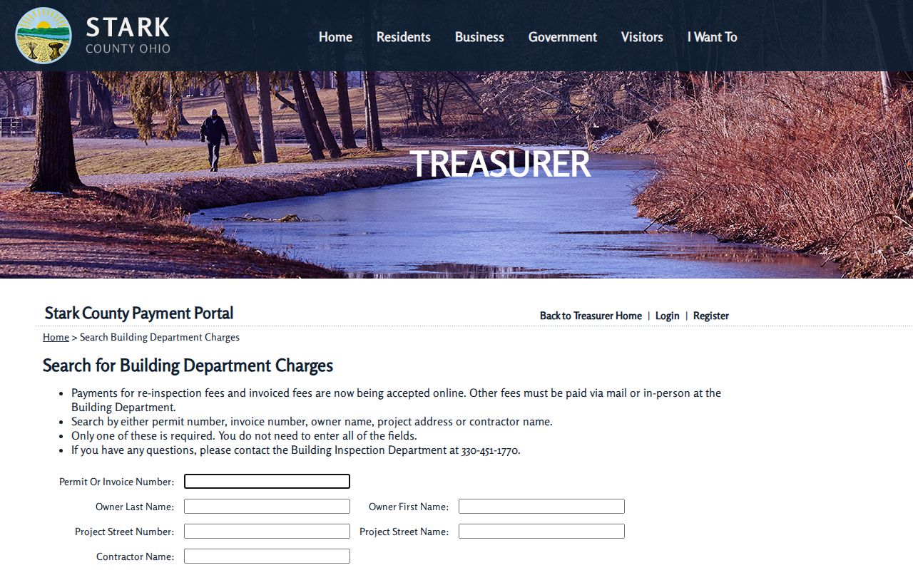 Stark County street directory county permit address search